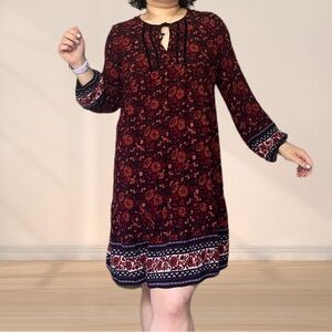 Bohemian floral red dress M